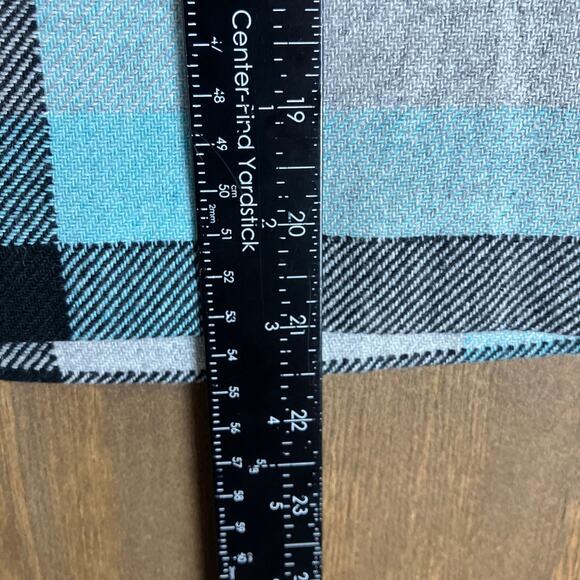 Talbots Womens Skirt Blue Gray Black Plaid Mini Side Zip Wool Blend 14 - Picture 7 of 10